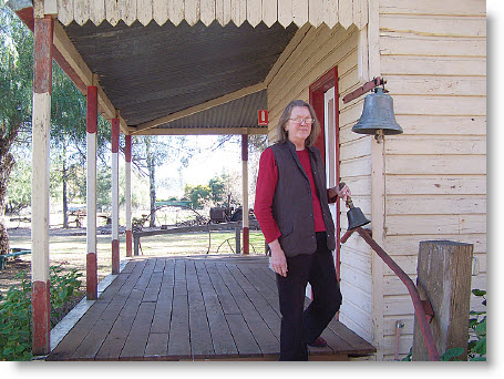 Kath Bleechmore at the school house at the Bingara Museum