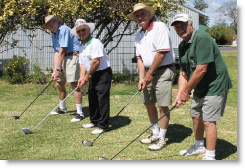 Veteran Golfers Greg Crawshaw from Cambelltown, Les Gardoll from Boggabri, Ces Pedron from Wingham and Ray Peen from Coffs Harbour.