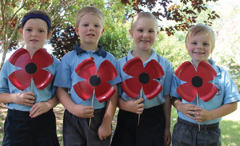 Bingara Central School students, Remembrance Day 2015