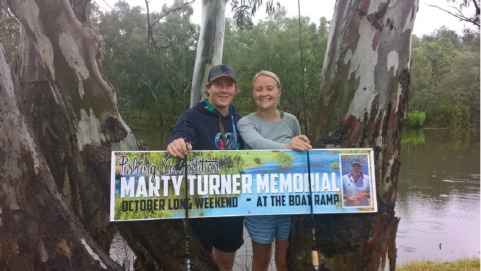 Winners of the Marty Turner Memorial fishing competition, Blake Fletcher and Anna Bridges.