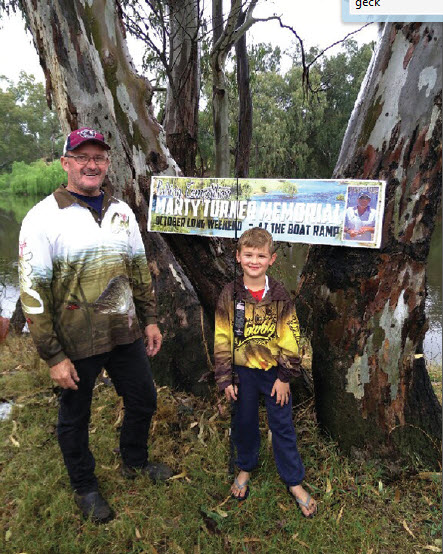 Anglers Club President, Stuart Lanagan, with young angler, Connor Misson.