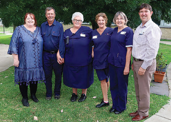 Sue Mack, John Gill, Tricia Porter, Betty Parsons and Diane O’Brien with David Quirk, General Manager of Mehi Sector Hunter New England Local Health Network