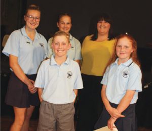 Leadership team: Erica Dixon, Jacqueline Coombes and Mrs. Brooke Wall, and in front, Clayton Brien and Jane Newnham.