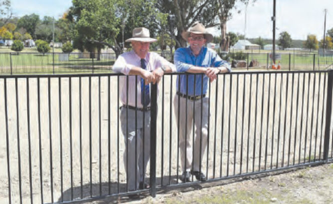 Gwydir Shire Councillor David Coulton, left, with Northern Tablelands MP Adam Marshall at Warialda’s Captain Cook Park, which is about to undergo a major upgrade.