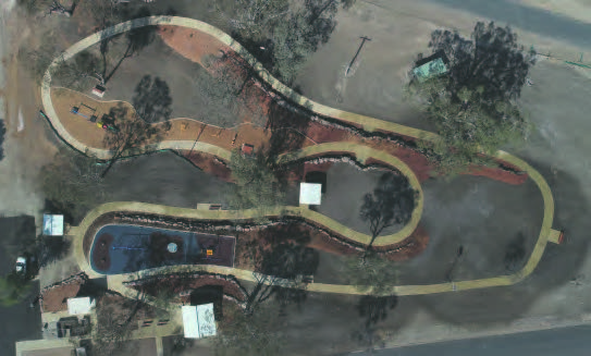Aerial view of the progress of the Park.